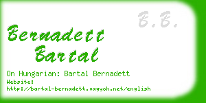 bernadett bartal business card